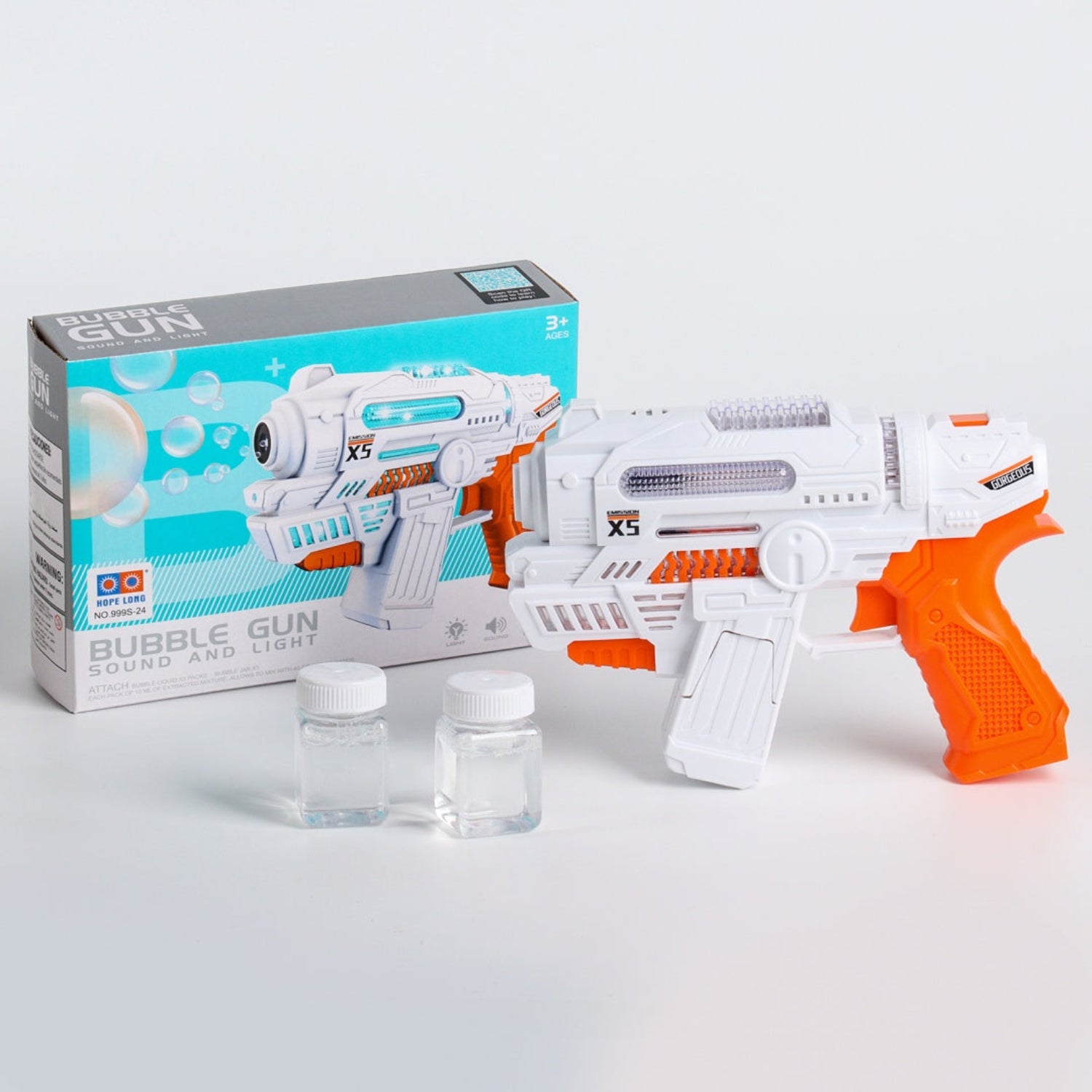 Sci-Fi Bubble Gun Toy – Colorful Lights, Music & Automatic Bubbles