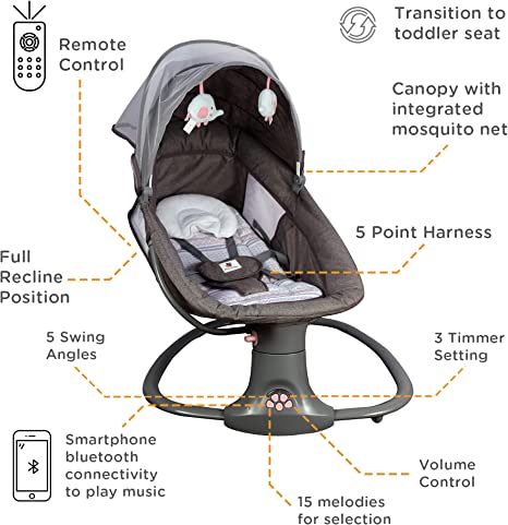 Mastela 3 in 1 Multi Functional Auto Swing 8104 Grey